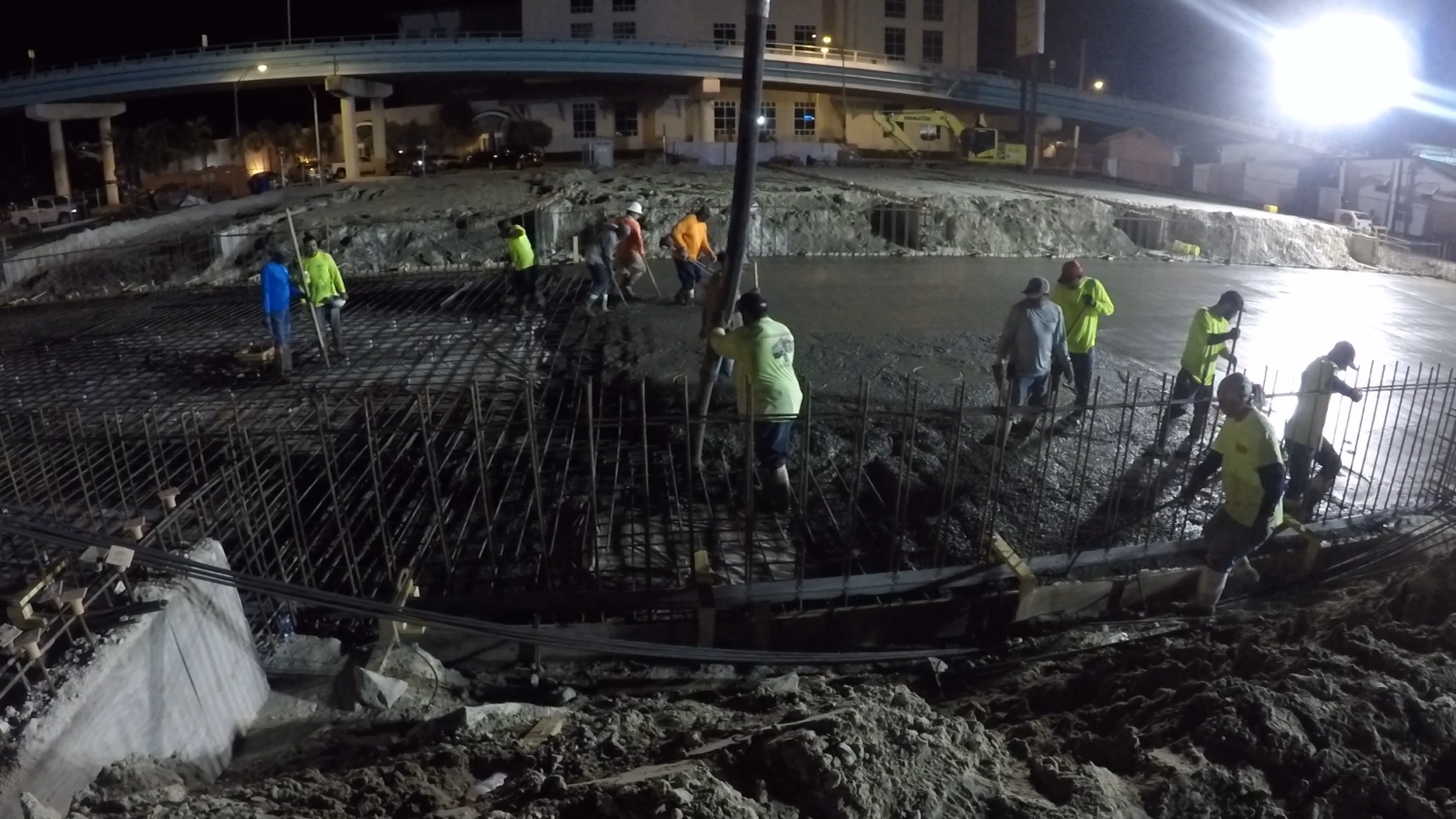 Concrete being poured at Gulf Star Marina.